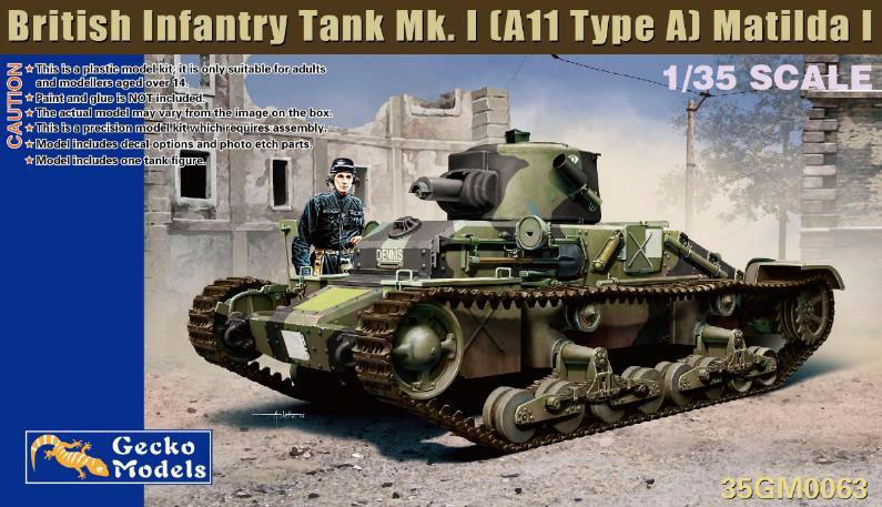 ゲッコー・モデル 1/35 イギリス軍 マチルダI歩兵戦車 Mk.I(A11 タイプA)【GEC35GM0063】 プラモデル｜Joshin web 家電とPCの大型専門店