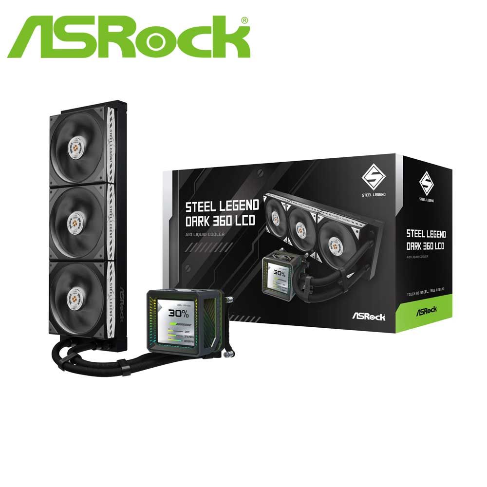 ASRock｜アスロック 水冷一体型中央処理装置空調設備  Steel Legend Dark 360 LCD（黒いこと）  STEELLEGENDD360LCD