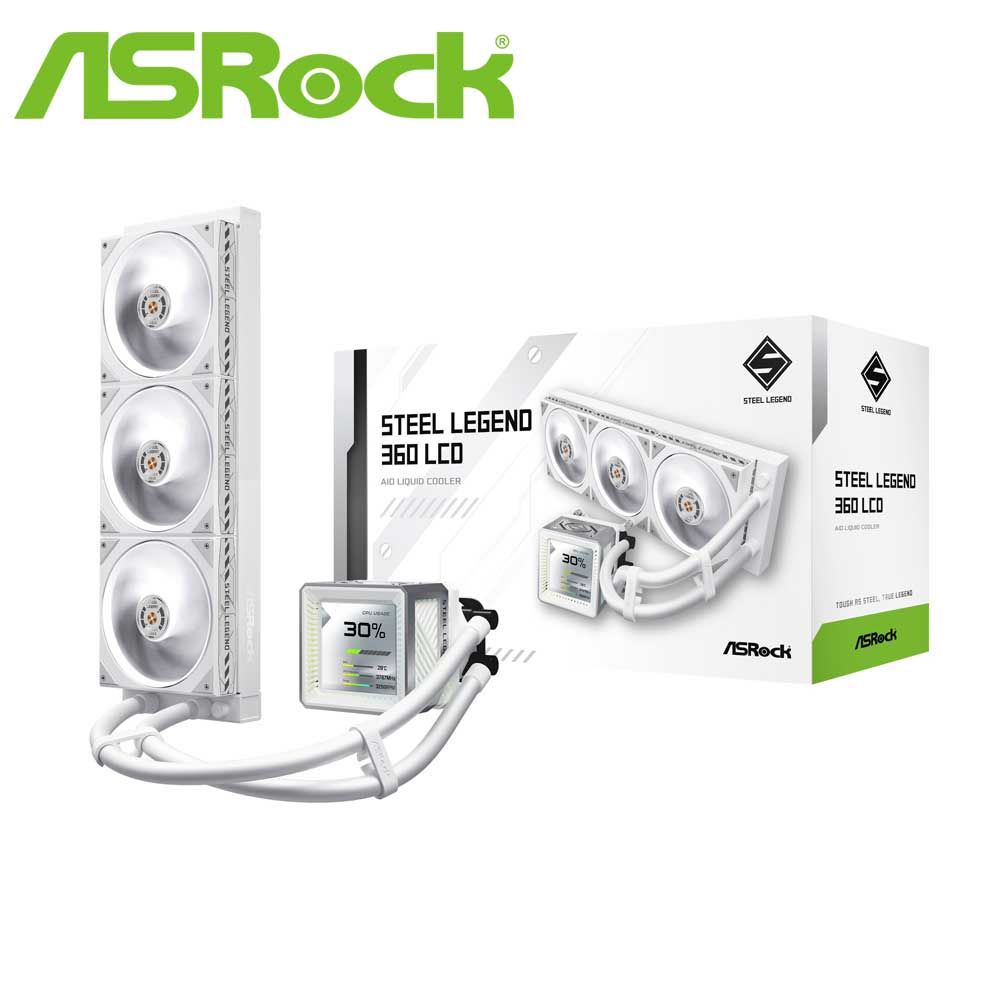 ASRock｜アスロック 水冷一体型中央処理装置空調設備  Steel Legend 360 LCD（白いこと）  STEELLEGEND360LCD