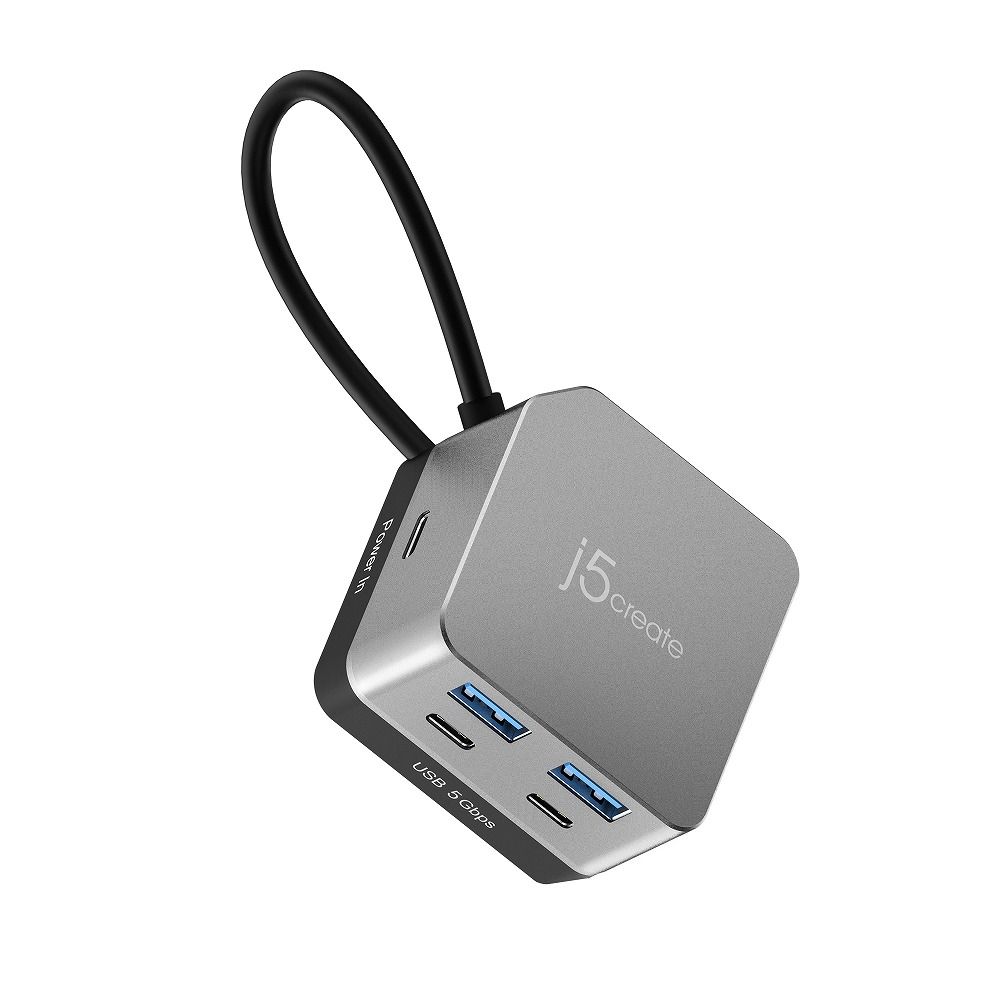 ジェイファイブクリエイト USB-C フレキシブルポート搭載 4K/144 HDMI+PD100W 6-in-1 マルチハブ j5create JCD361