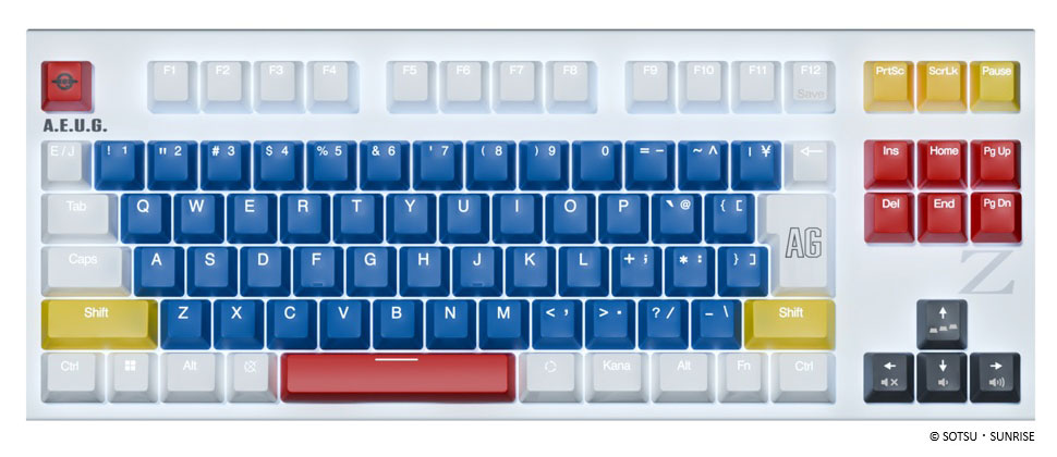 東プレ キーボード REALFORCE GX1 Plus Keyboard 『機動戦士ガンダム Zガンダム』 Zガンダム モデル 日本語配列（Zガンダムイメージホワイト） リアルフォース × 機動戦士Zガンダム X1PCZ1