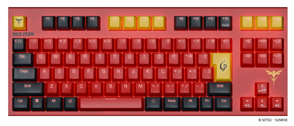 東プレ キーボード REALFORCE GX1 Plus Keyboard 『機動戦士ガンダム 逆襲のシャア』 サザビー モデル 日本語配列(サザビーイメージレッド) リアルフォース × 機動戦士ガンダム 逆襲のシャア X1PCS1