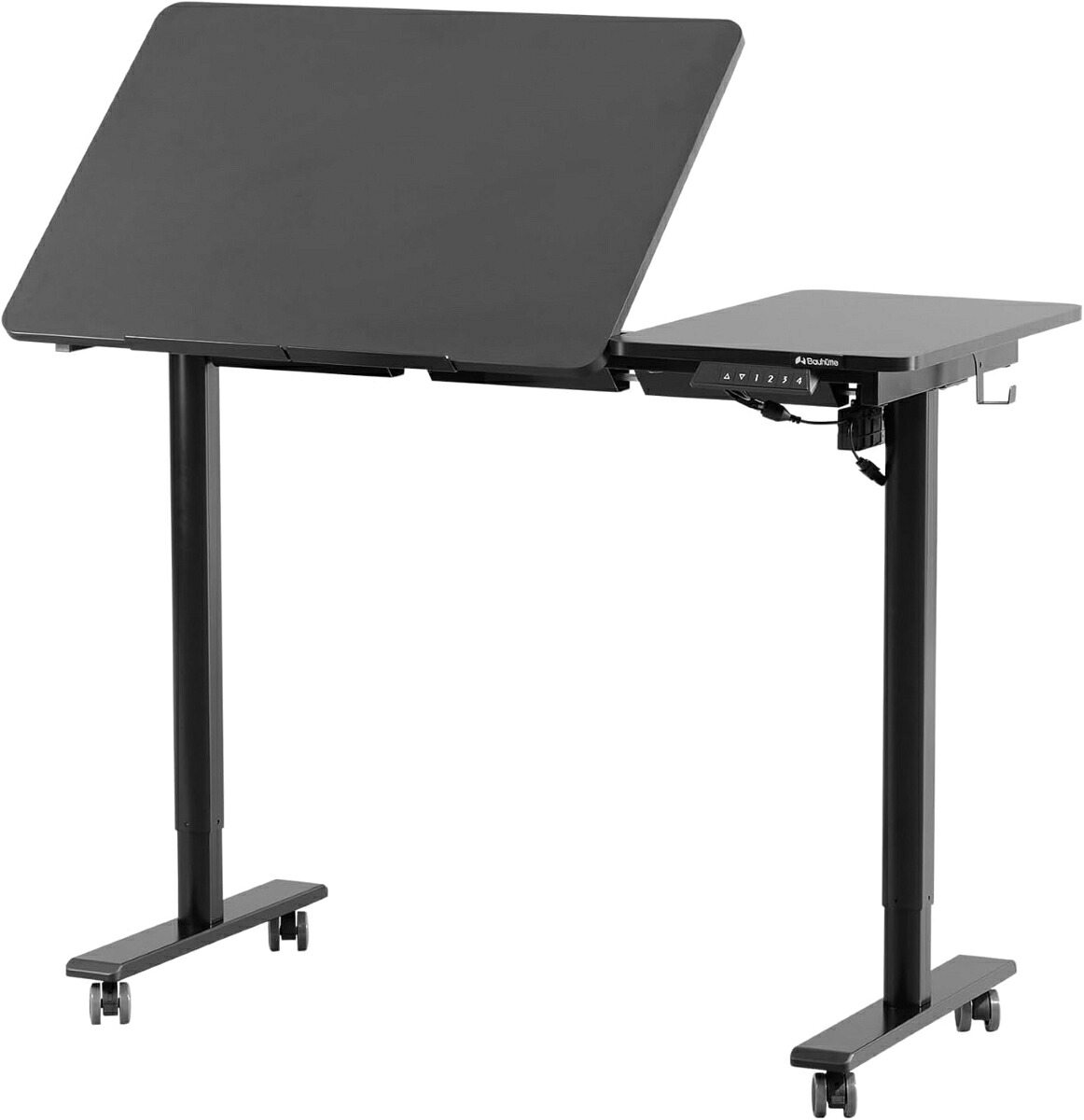 バウヒュッテ 電動昇降チルトデスク（ブラック） BHD-1100FAC-BK Bauhutte　天板サイズ：110×52cm　高さ・角度調節可能　モニターアーム対応 [BHD1100FACBK]