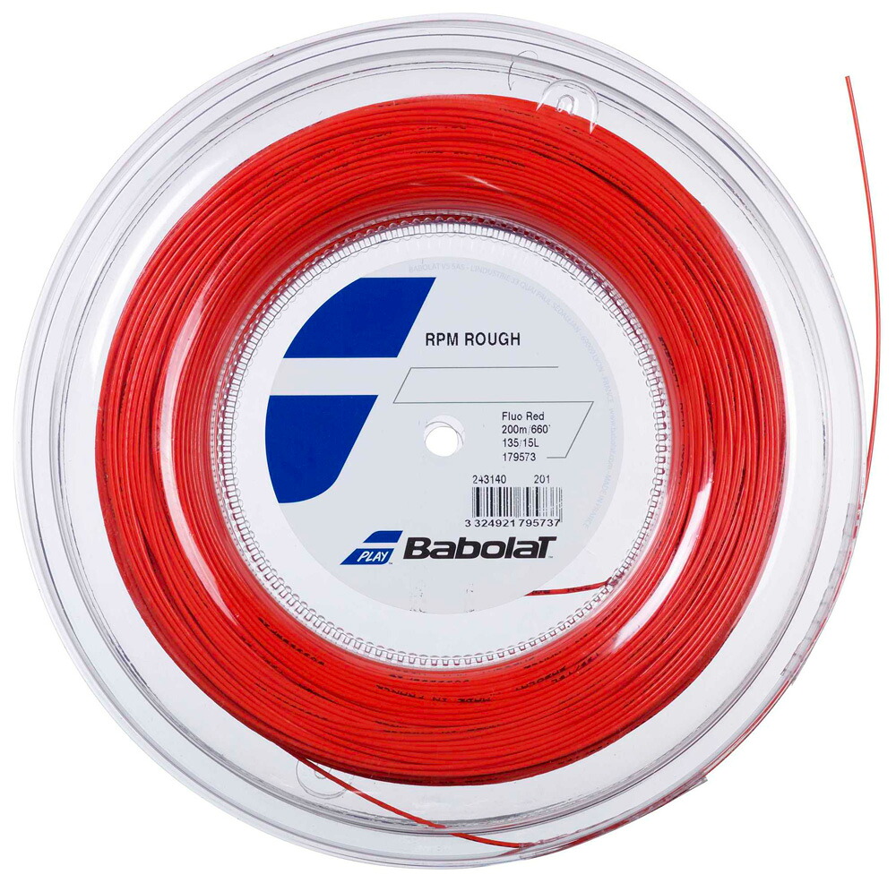 BabolaT(バボラ) 硬式庭球用より糸 RPM 気が大きい 200m（フルオレッド・サイズ：130） 243140-201-130