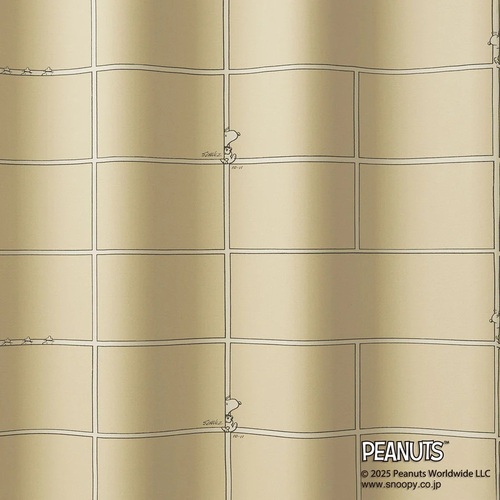 スミノエ(SUMINOE) Comic grid/コミックグリッド 遮光3級カーテン 1枚入り(幅100×高さ200cm・ベージュ) P1064-100-200 PEANUTS　ドレープカーテン(323-76316) [P1064100200]