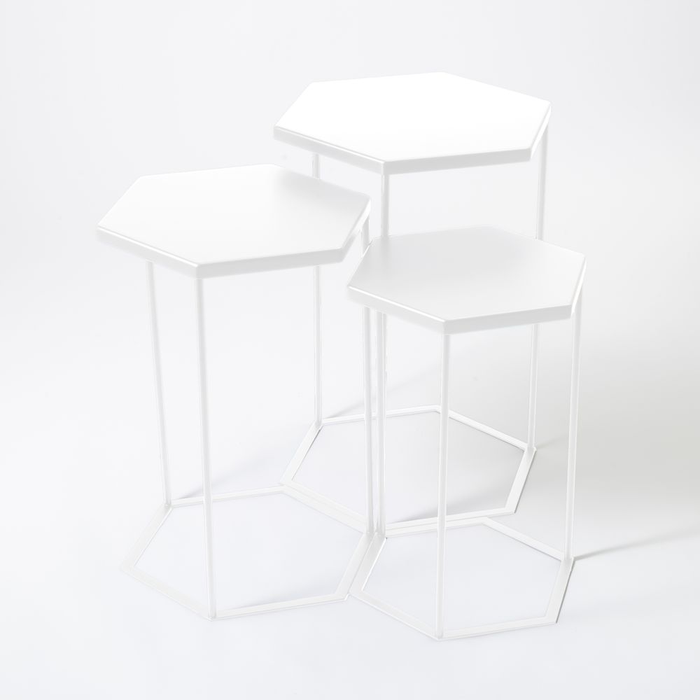 Katzden (カツデン) 角テーブル　Stacking Table 3サイズセット（艶消しホワイト） STACK-T-MW [STACKTMW]