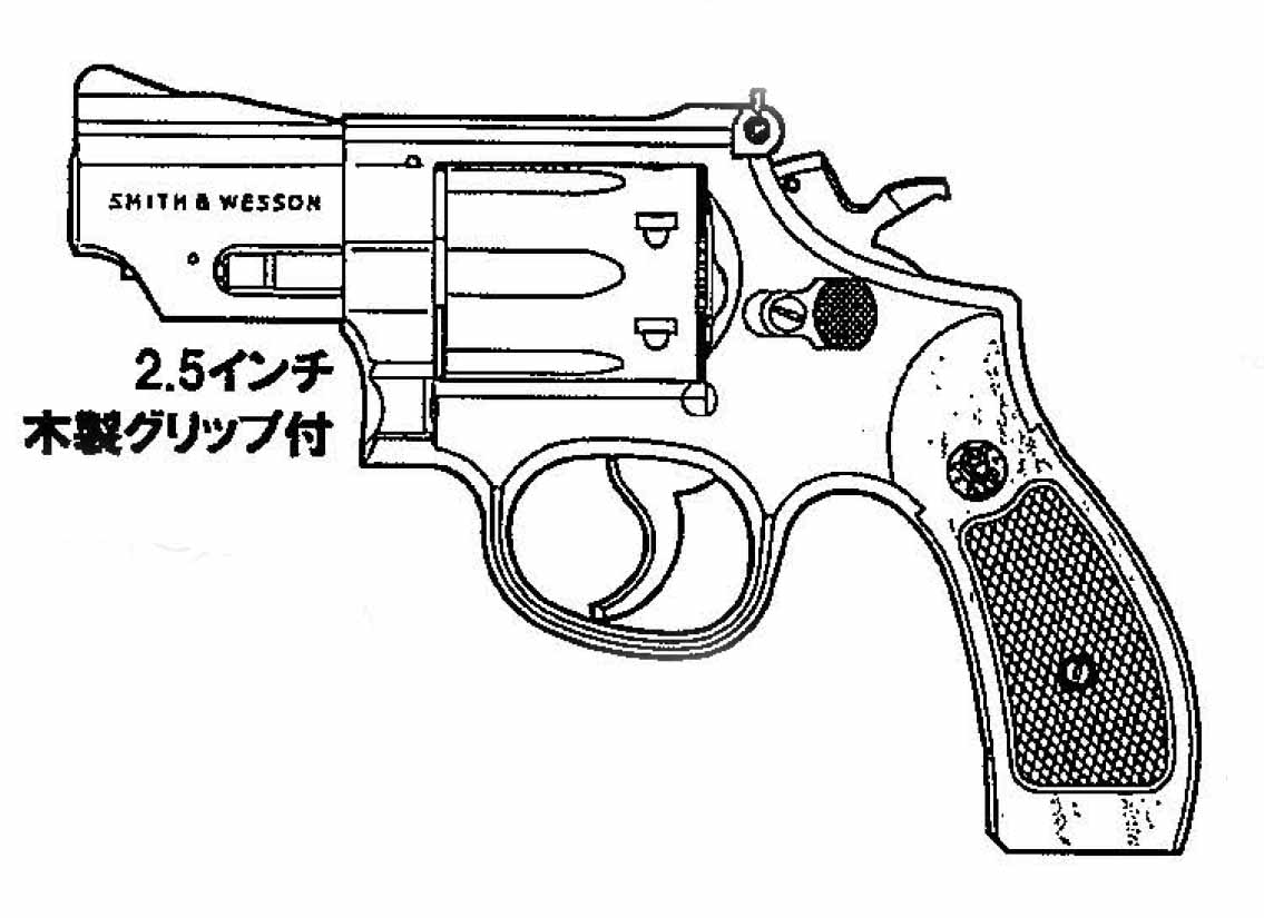 HWS　M19　モデルガン ハートフォード S＆W　M19　2.5インチ・モデル（木製グリップ付）　ヘビーウエイト（ナチュラル仕様）　発火モデルガン　完成品 モデルガン