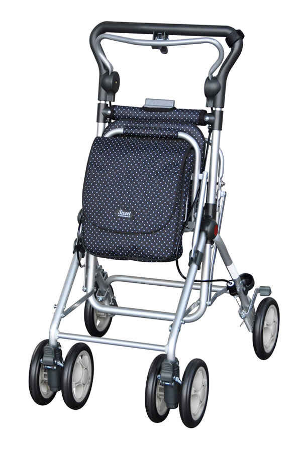 須恵廣工業 座れるシルバーカー おしゃれなミドルサイズ（ブラック） スイ-トレイブラック No.681 スイートレイ [スイトレイブラク]
