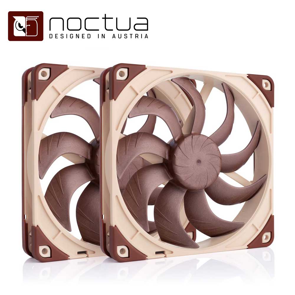 Noctua｜ノクチュア マイコン入れもの気違い×2個仕掛ける [140粍 /1500RPM] 真四角ひな形 （赤銅色）  NF-A14X25G2PWMSX2-PP