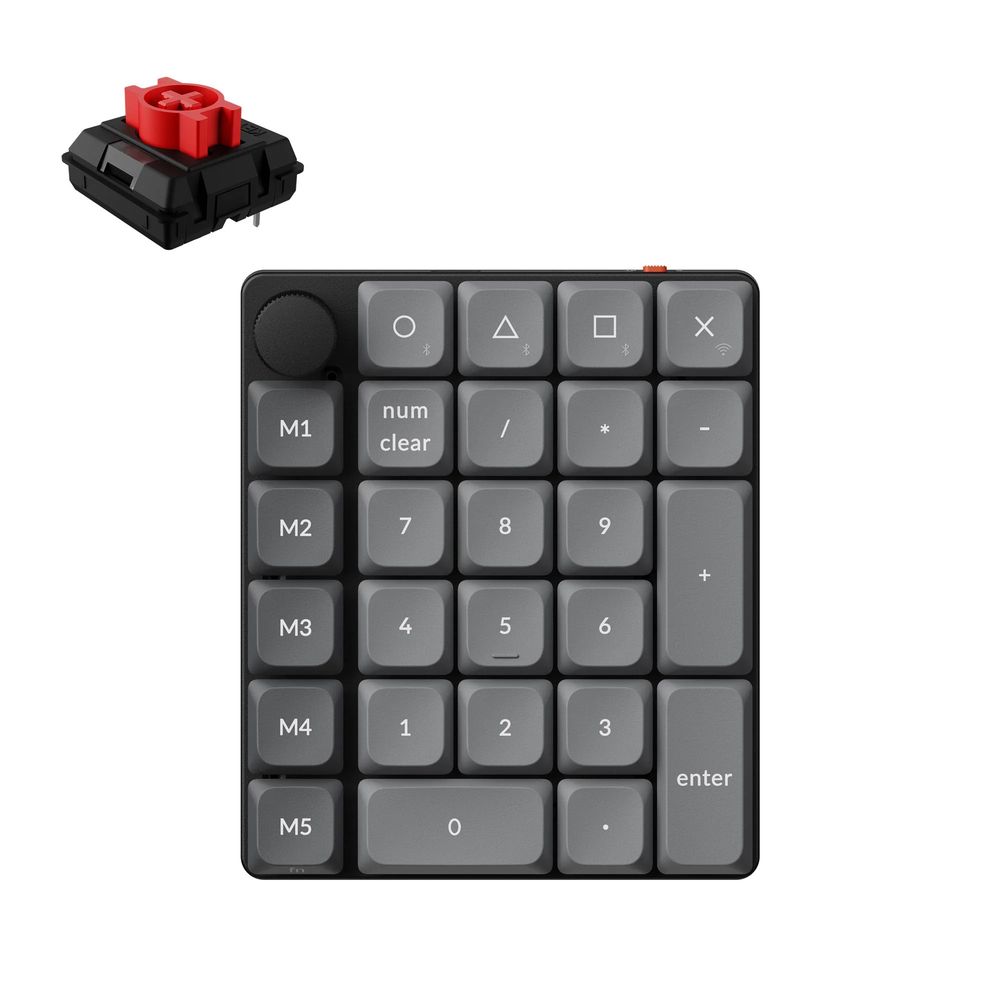 Keychron｜キークロン K0 Max QMK無線電話カスタム・テンキー RGBともし火 赤軸（黒いこと/薄墨色）  K0M-H1