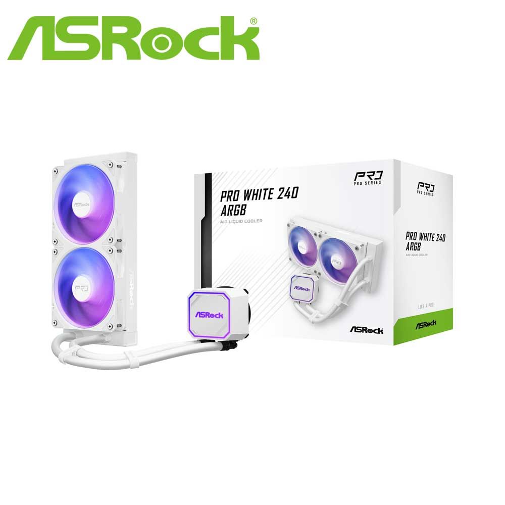 ASRock｜アスロック 水冷一体型中央処理装置冷房装置  Pro White 240 ARGB（白いこと）  PRO-WHITE-240-ARGB