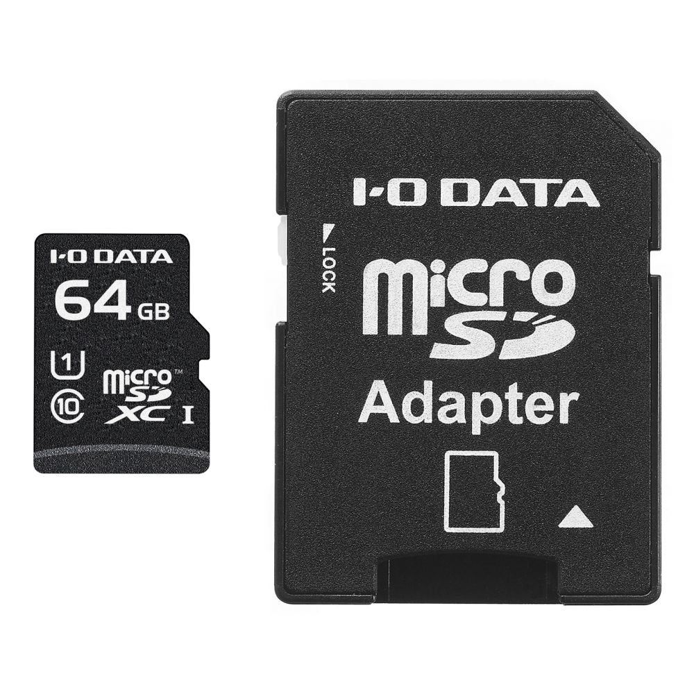 アイ・オー・データ機器｜I-O DATA UHS-I UHS 機敏さ位置付け1相応う microSD記憶装置歌留多 64GB（SD歌留多取り替えっこアダプタ付き添い人） MSDU1-64G/NC