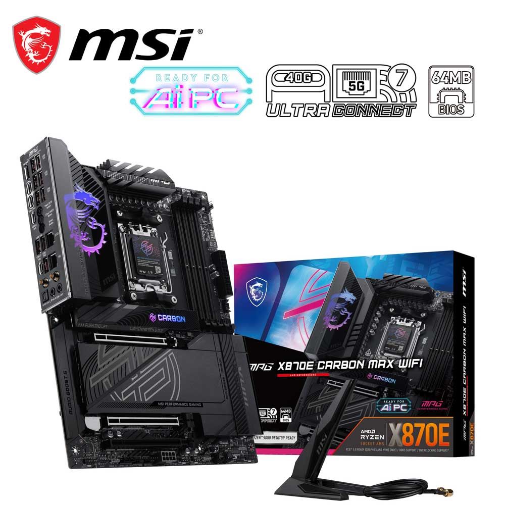 MSI|エムエスアイ MSI MPG X870E CARBON MAX WIFI マザーボード(ブラック) X870E-CARBONMAX-WIFI|Joshin web 家電とPCの大型専門店