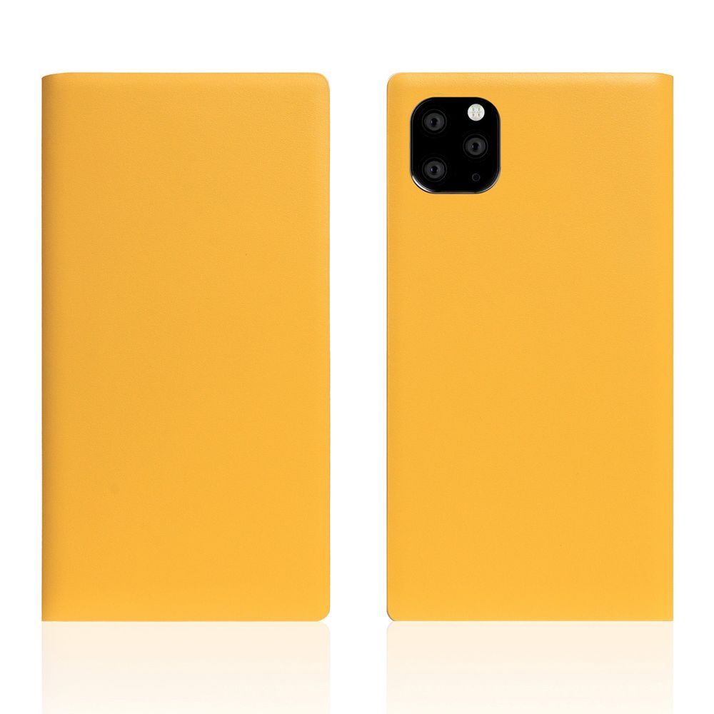 SLG Design iPhone 11 Pro Max用 手帳型ケース Calf Skin Leather Diary（イエロー）  SD17961I65R