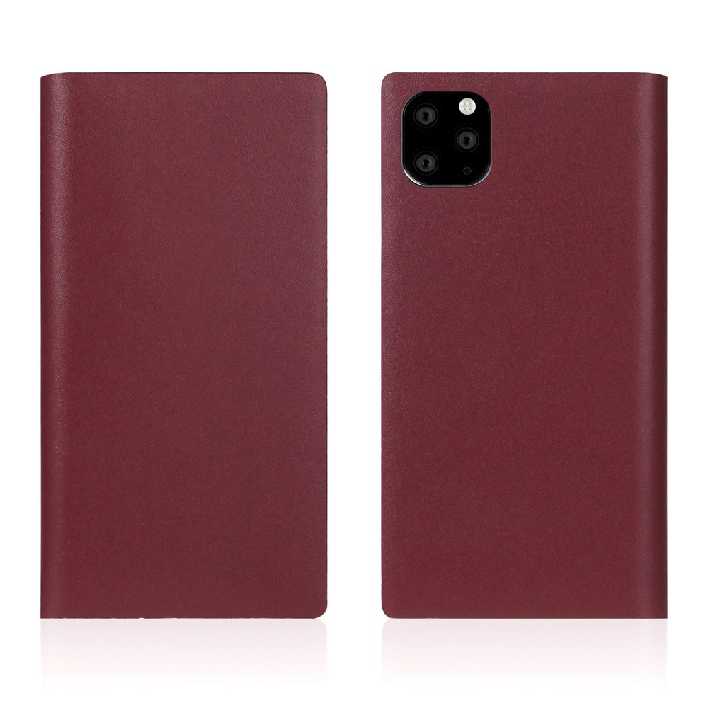 SLG Design iPhone 11 Pro Max用 手帳型ケース Calf Skin Leather Diary（バーガンディ）  SD17965I65R