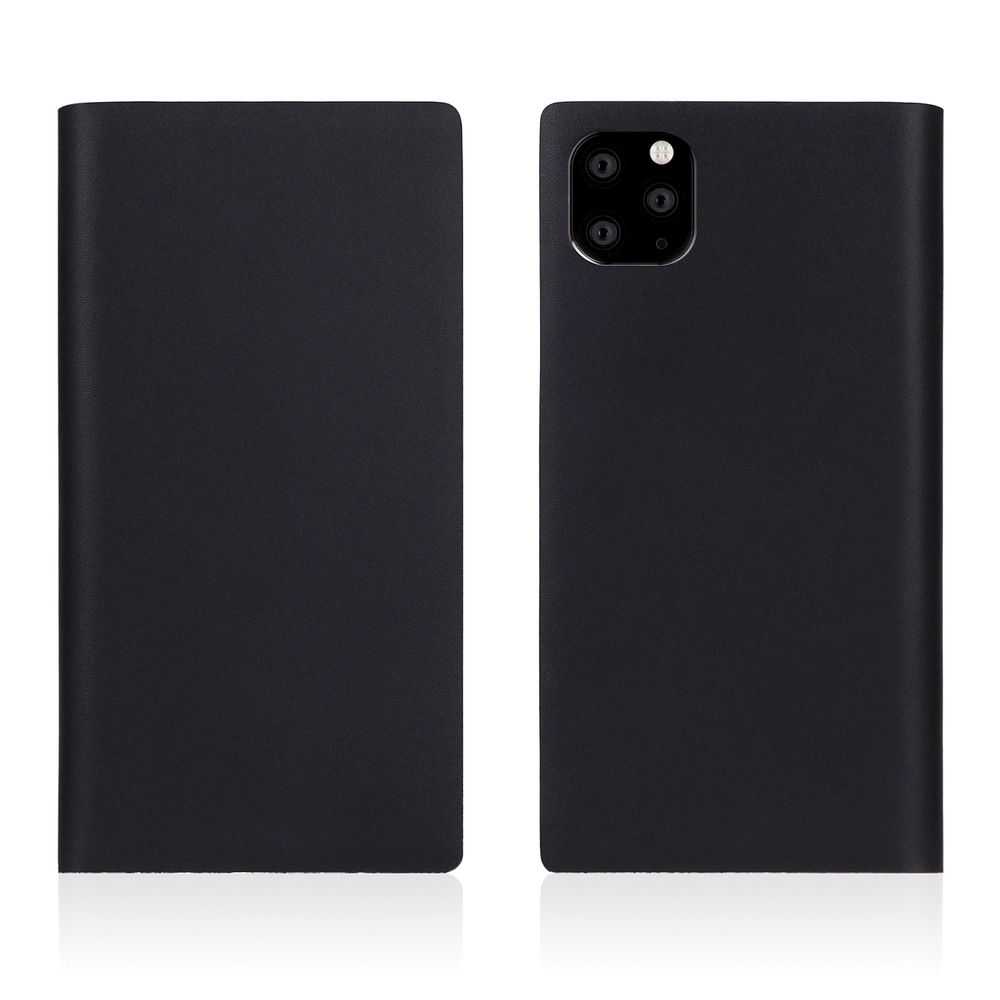 SLG Design iPhone 11 Pro Max用 手帳型ケース Calf Skin Leather Diary（ブラック）  SD17968I65R
