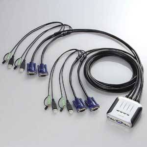 USBパソコン切替器 エレコム KVM-KU4 (4切替)