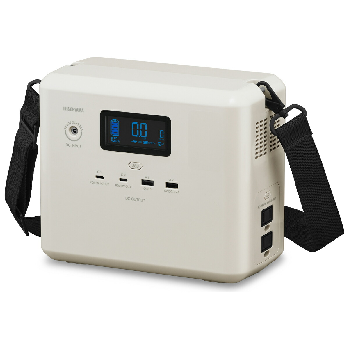 アイリスオーヤマ 携帯型ワット数 288Wh AC最終生産物差し込み2口 USB-C最終生産物積み上げる IPU-A280-W IRIS OHYAMA [IPUA280W]