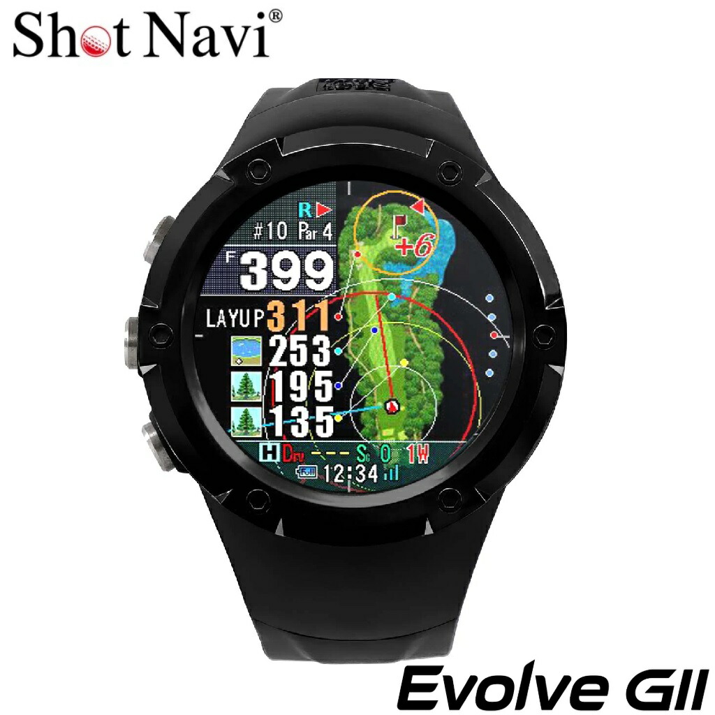 ショットナビ GPSゴルフナビ Evolve GII（黒いこと） EVOLVEG2B ShotNavi エボルブ