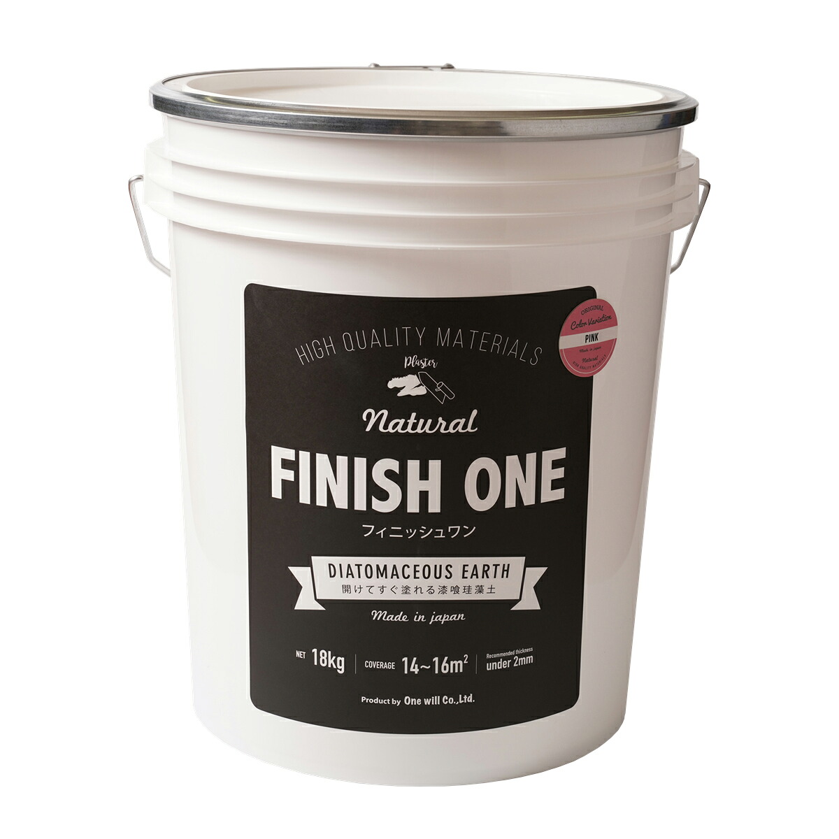 ワンウィル FINISH ONE 珪藻土 缶 18kg(ピンク) OW-209331