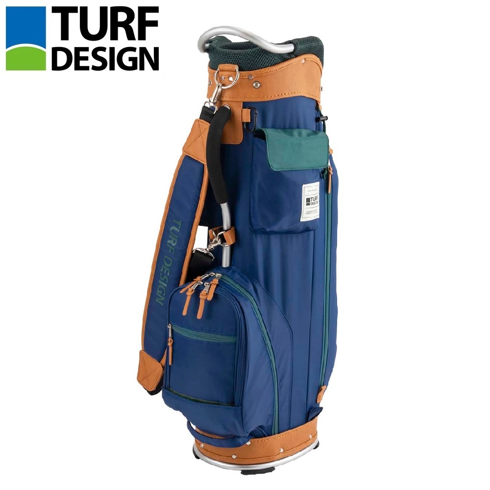朝日ゴルフ キャディバッグ(ネイビー/グリーン・9.5型・47インチクラブ対応) TDCB-BF70-NV/GN TURF DESIGN|Joshin web 家電とPCの大型専門店