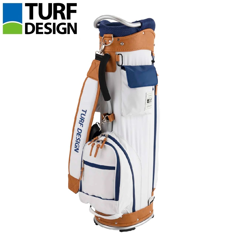 朝日ゴルフ キャディバッグ(ホワイト/ネイビー・9.5型・47インチクラブ対応) TDCB-BF70-WH/NV TURF DESIGN|Joshin web 家電とPCの大型専門店
