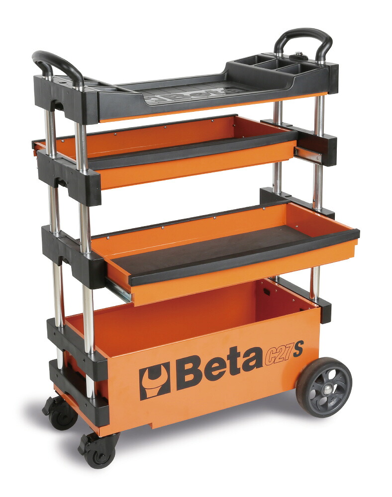 Beta 折畳式4段ツールトロリー オレンジ C27S-O｜Joshin web 家電とPCの大型専門店