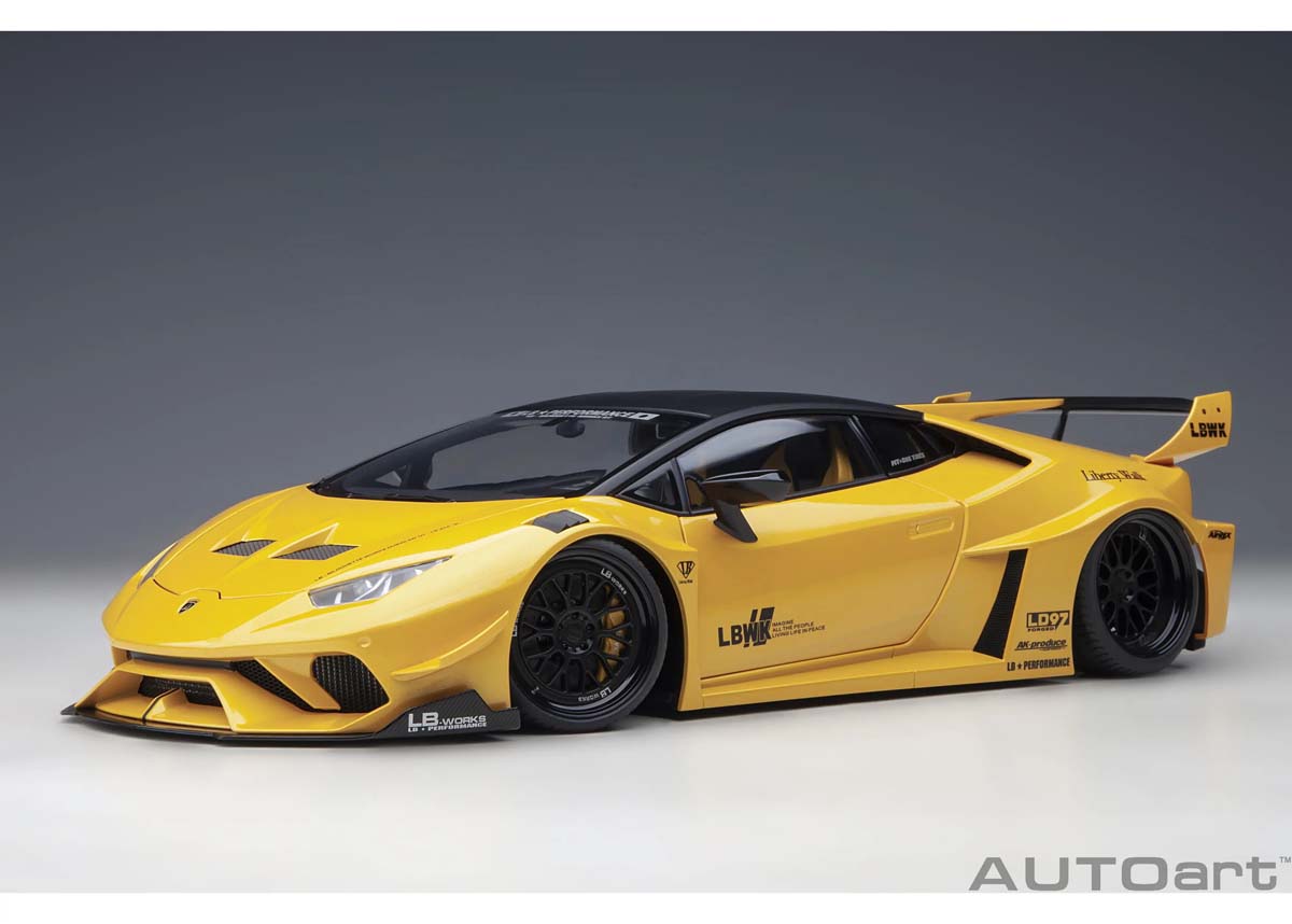 オートアート 1/18 リバティーウォーク LB-シルエット ワークス ランボルギーニ ウラカン GT （メタリック・イエロー）【79127】 ミニカー