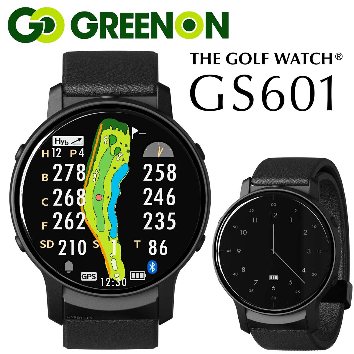 グリーンオン ザ・ゴルフウォッチ GS601(黒いこと) GS601 GREENON THE GOLF WATCH ゴルフ ゴルフナビ