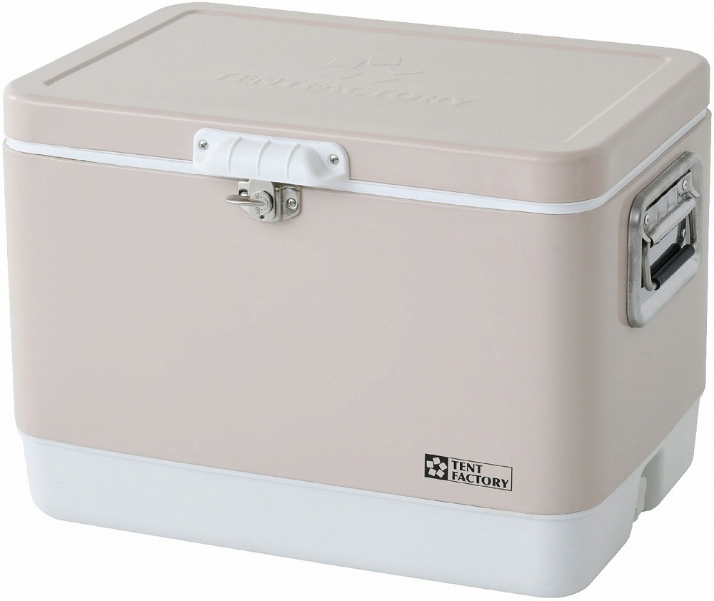 テントファクトリー メタルクーラースチールボックスL（ライトベージュ・容量：51L） AUT-TFMBM51-LBE｜Joshin web 家電とPCの大型専門店