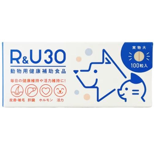 R＆U30 犬猫用 100粒 動物用健康補助食品 牛越生理学研究所 R＆U30イヌネコヨウ100ツブ