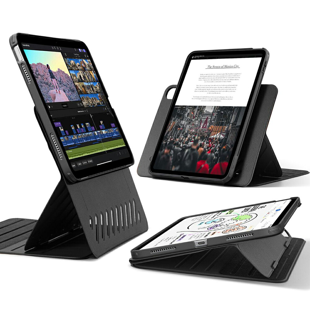 ESR iPad 11インチ A16/iPad 10.9インチ第10世代対応 取外し可能マグネットカバー (縦向き/横向き両方に対応、Apple Pencilを収納可能)（Black） 1B21100101｜Joshin web 家電とPCの大型専門店
