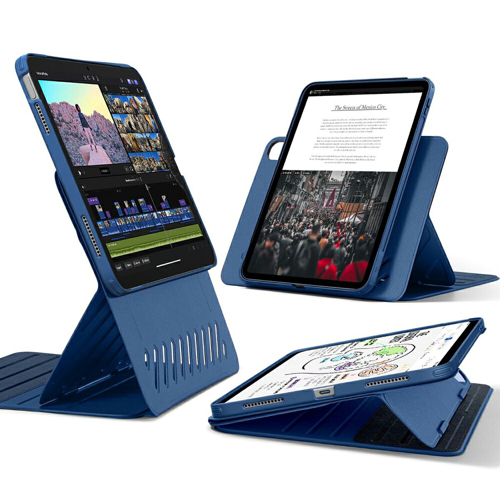 ESR iPad 11インチ A16/iPad 10.9インチ第10世代対応 取外し可能マグネットカバー (縦向き/横向き両方に対応、Apple Pencilを収納可能)（Navy Blue） 1B21100201｜Joshin web 家電とPCの大型専門店
