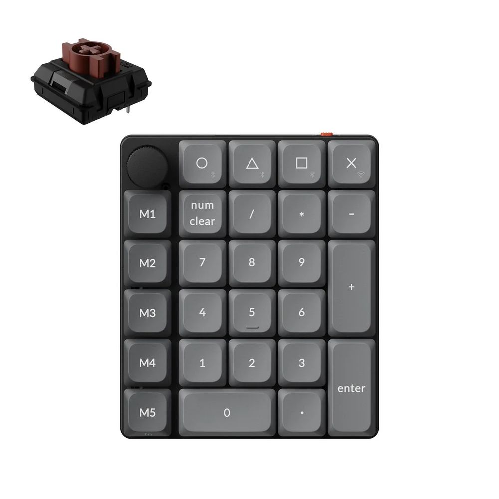 Keychron｜キークロン K0 Max QMK無線電話カスタム・テンキー RGBともし火 茶軸（黒いこと/薄墨色）  K0M-H3