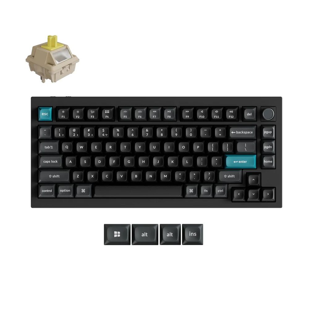 Keychron｜キークロン Q1 Ultra 8K ワイヤレスカスタムメカニカルキーボード 英語申し合わせ Keychron Silk POM取り替えっこ バナナの木軸（黒いこと）  Q1U-M4-US