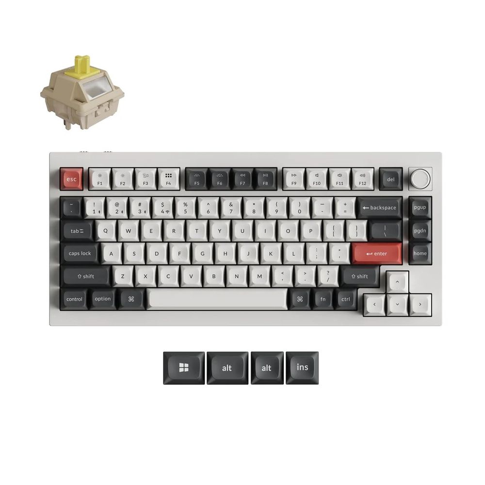 Keychron｜キークロン Q1 Ultra 8K ワイヤレスカスタムメカニカルキーボード 英語申し合わせ Keychron Silk POM取り替えっこ バナナの木軸（白いこと）  Q1U-P4-US