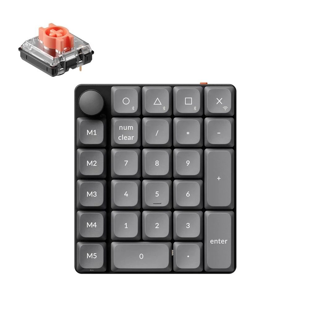 Keychron｜キークロン K0 Max QMK無線電話カスタム・テンキー RGBともし火 静音 赤軸（黒いこと/薄墨色）  K0M-H6