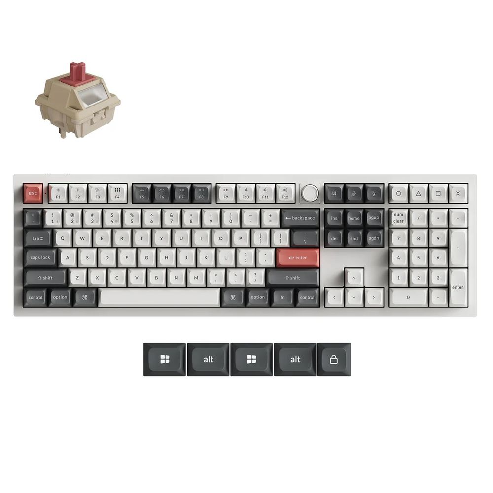 Keychron|キークロン Q6 Ultra 8K ワイヤレスカスタムメカニカルキーボード 英語配列 Keychron Silk POMスイッチ 赤軸(ホワイト) Q6U-P1-US|Joshin web 家電とPCの大型専門店