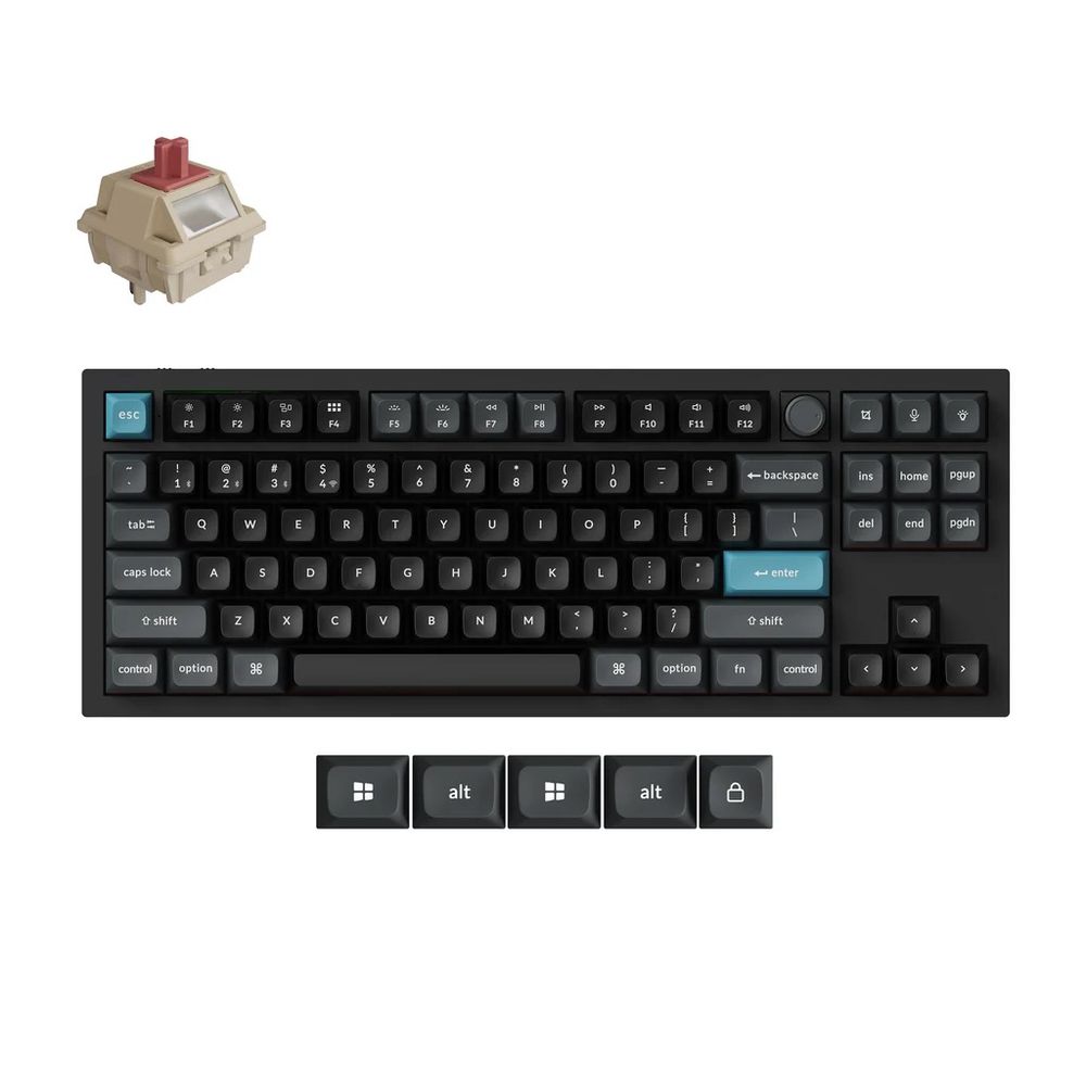 Keychron｜キークロン Q3 Ultra 8K ワイヤレスカスタムメカニカルキーボード 英語申し合わせ Keychron Silk POM取り替えっこ 赤軸（黒いこと）  Q3U-M1-US