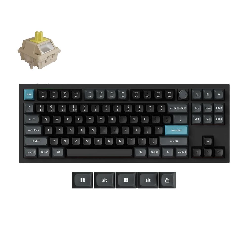 Keychron｜キークロン Q3 Ultra 8K ワイヤレスカスタムメカニカルキーボード 英語申し合わせ Keychron Silk POM取り替えっこ バナナの木軸（黒いこと）  Q3U-M4-US