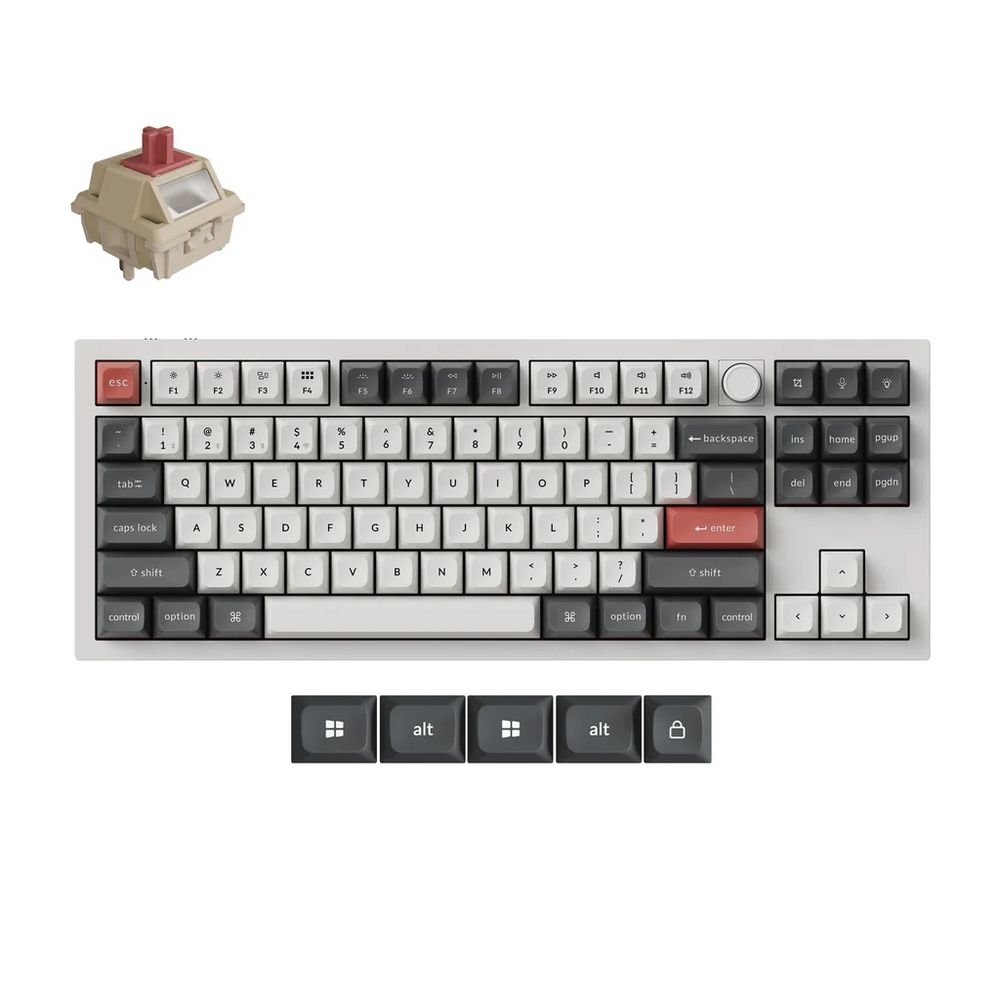 Keychron｜キークロン Q3 Ultra 8K ワイヤレスカスタムメカニカルキーボード 英語申し合わせ Keychron Silk POM取り替えっこ 赤軸（白いこと）  Q3U-P1-US