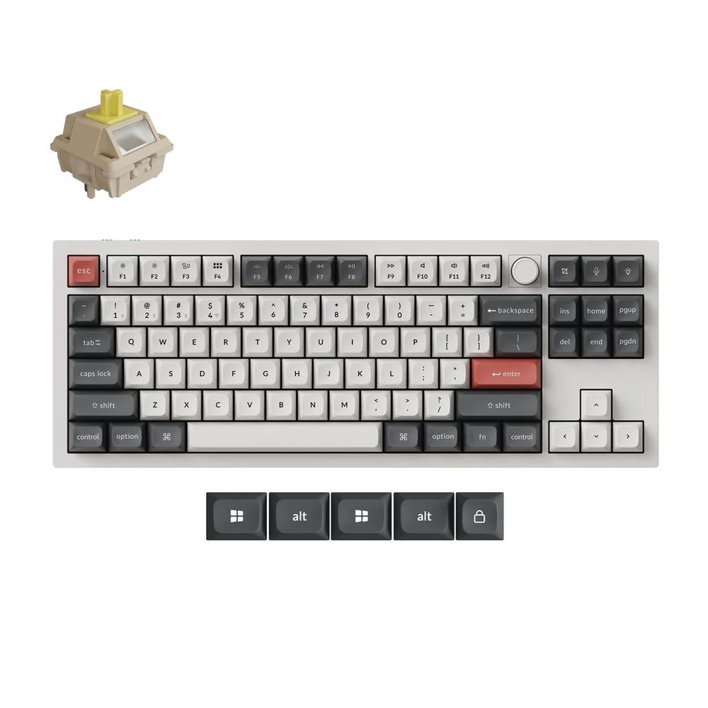 Keychron｜キークロン Q3 Ultra 8K ワイヤレスカスタムメカニカルキーボード 英語申し合わせ Keychron Silk POM取り替えっこ バナナの木軸（白いこと）  Q3U-P4-US