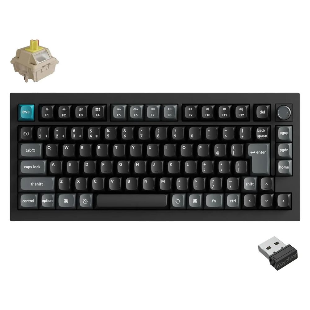 Keychron｜キークロン Q1 Ultra 8K ワイヤレスカスタムメカニカルキーボード 日本語申し合わせ・かな印字なし Keychron Silk POM取り替えっこ バナナの木軸（黒いこと）  Q1U-M4V-JIS