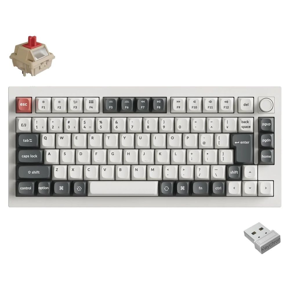 Keychron｜キークロン Q1 Ultra 8K ワイヤレスカスタムメカニカルキーボード 日本語申し合わせ・かな印字なし Keychron Silk POM取り替えっこ 赤軸（白いこと）  Q1U-P1V-JIS