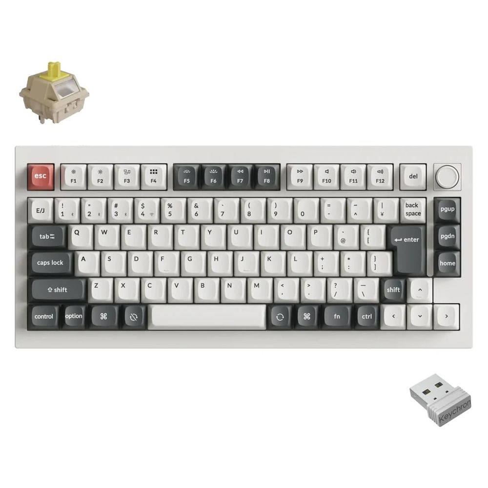 Keychron｜キークロン Q1 Ultra 8K ワイヤレスカスタムメカニカルキーボード 日本語申し合わせ・かな印字なし Keychron Silk POM取り替えっこ バナナの木軸（白いこと）  Q1U-P4V-JIS