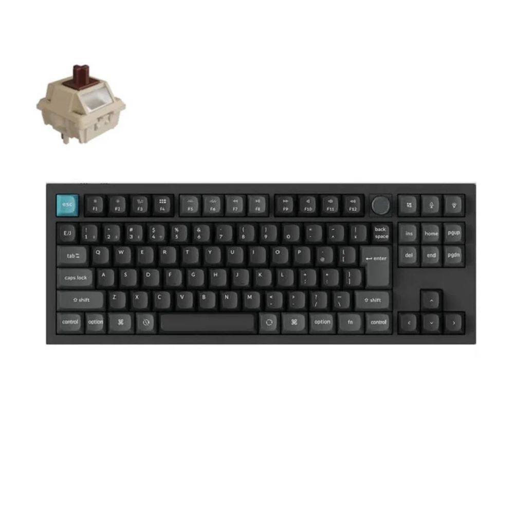 Keychron｜キークロン Q3 Ultra 8K ワイヤレスカスタムメカニカルキーボード 日本語申し合わせ・かな印字なし Keychron Silk POM取り替えっこ 茶軸（黒いこと）  Q3U-M3V-JIS