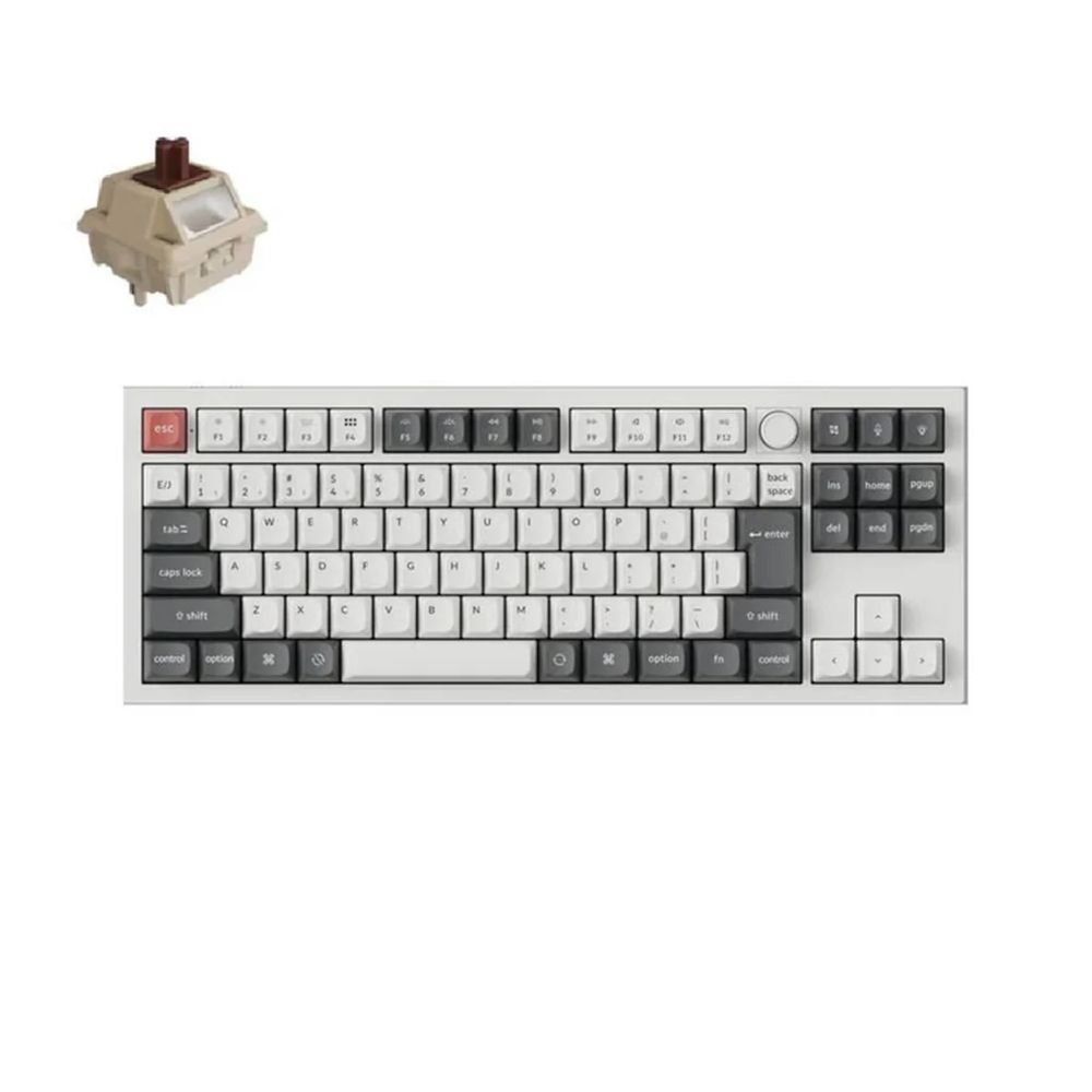 Keychron｜キークロン Q3 Ultra 8K ワイヤレスカスタムメカニカルキーボード 日本語申し合わせ・かな印字なし Keychron Silk POM取り替えっこ 茶軸（白いこと）  Q3U-P3V-JIS