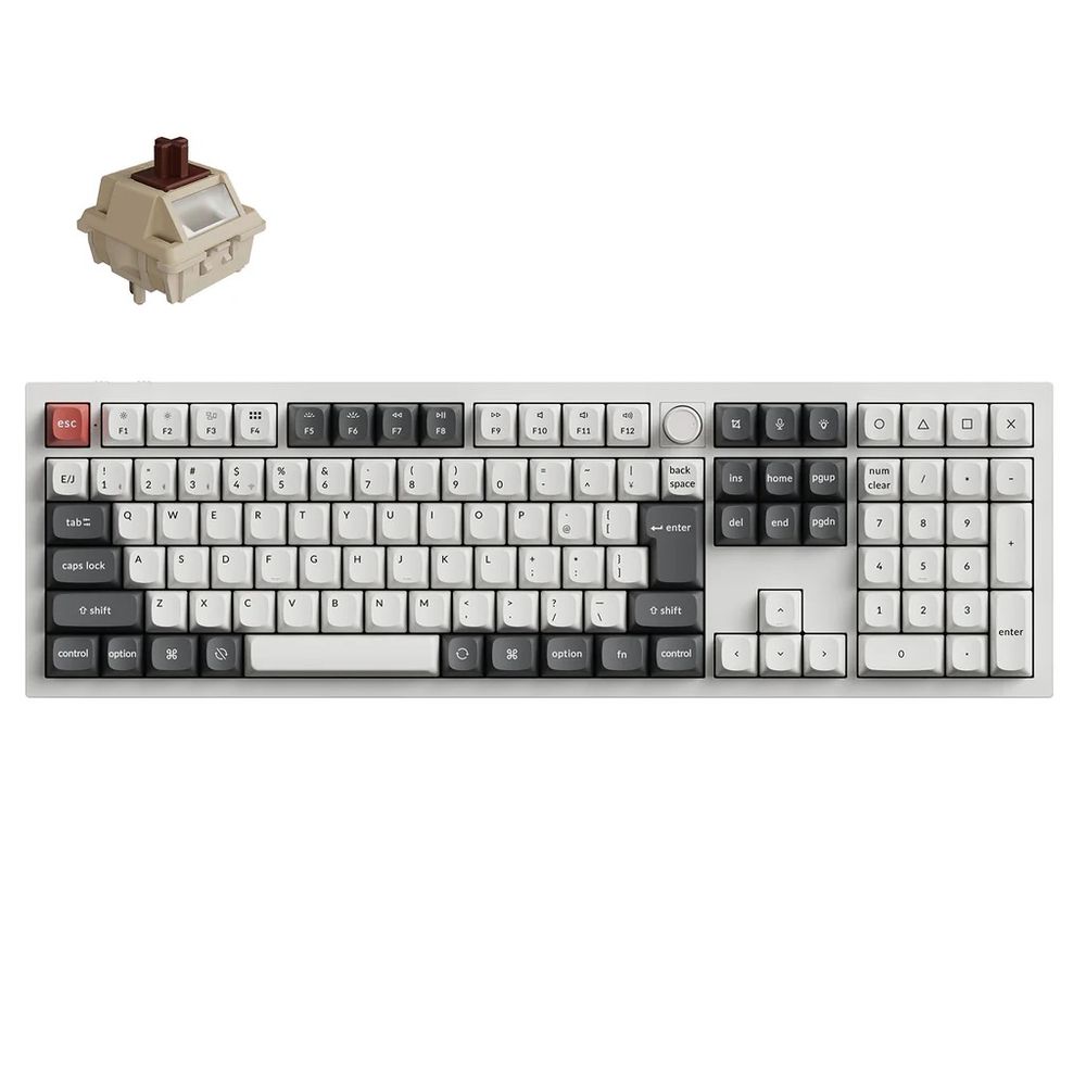 Keychron|キークロン Q6 Ultra 8K ワイヤレスカスタムメカニカルキーボード 日本語配列・かな印字なし Keychron Silk POMスイッチ 茶軸(ホワイト) Q6U-P3V-JIS|Joshin web 家電とPCの大型専門店