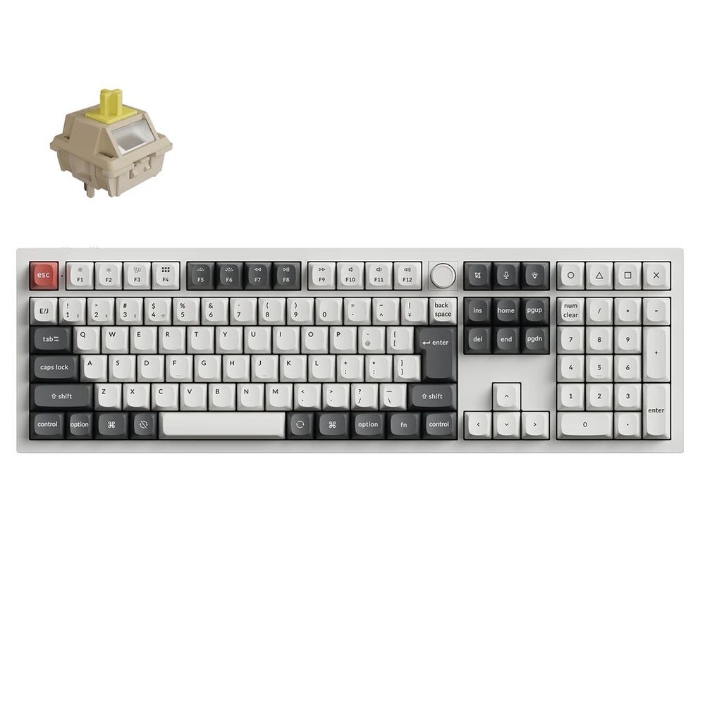 Keychron|キークロン Q6 Ultra 8K ワイヤレスカスタムメカニカルキーボード 日本語配列・かな印字なし Keychron Silk POMスイッチ バナナ軸(ホワイト) Q6U-P4V-JIS|Joshin web 家電とPCの大型専門店