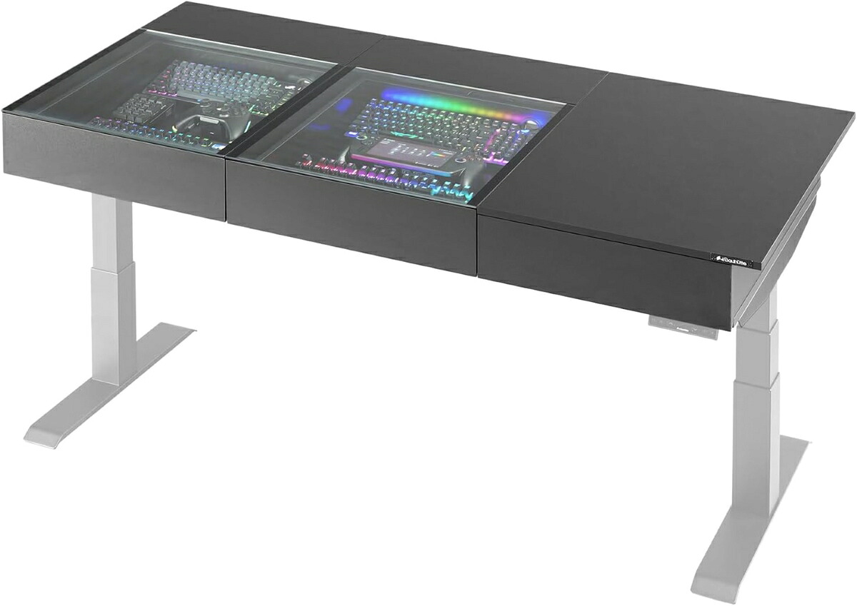 バウヒュッテ ショーケース天板 ブラック 【天板のみ・脚部別売り】 BHD-TB-1500SC-BK Bauhutte 中身が見えるガラス天板　サイズ：幅150&times;奥行70cm [BHDTB1500SCBK]｜Joshin web 家電とPCの大型専門店